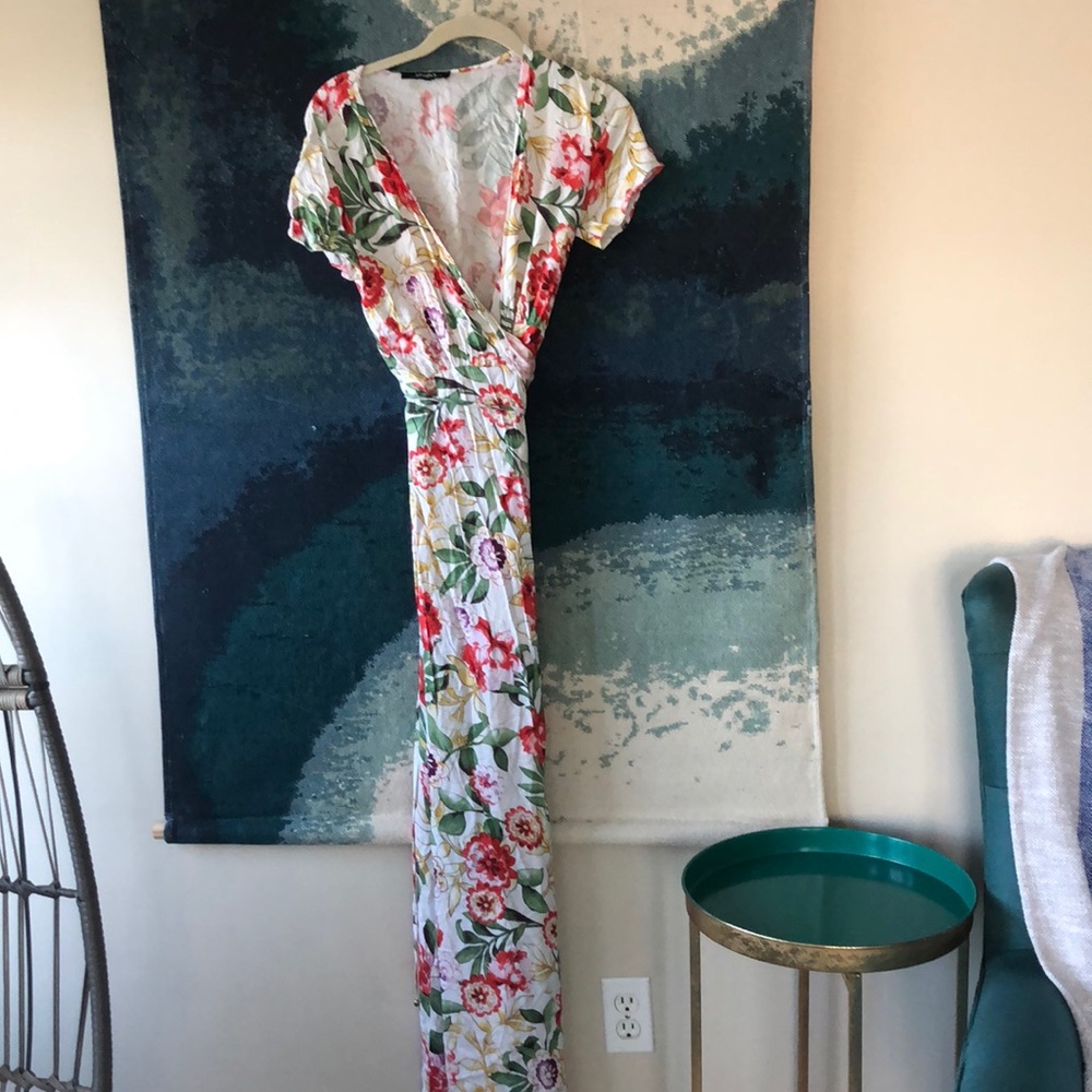 Floral wrap maxi